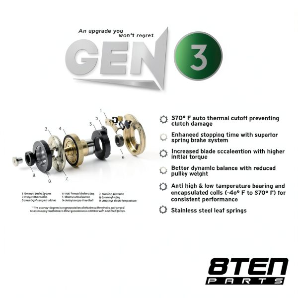 8TEN Gen 3 Electric PTO Clutch – Auto Thermal Cutoff, High Torque-6